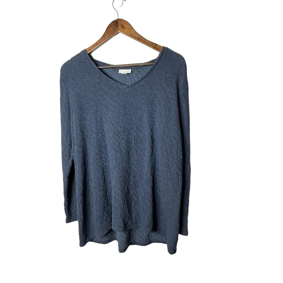 Pure J. Jill womens sz medium blue texture knit top - Picture 1 of 2